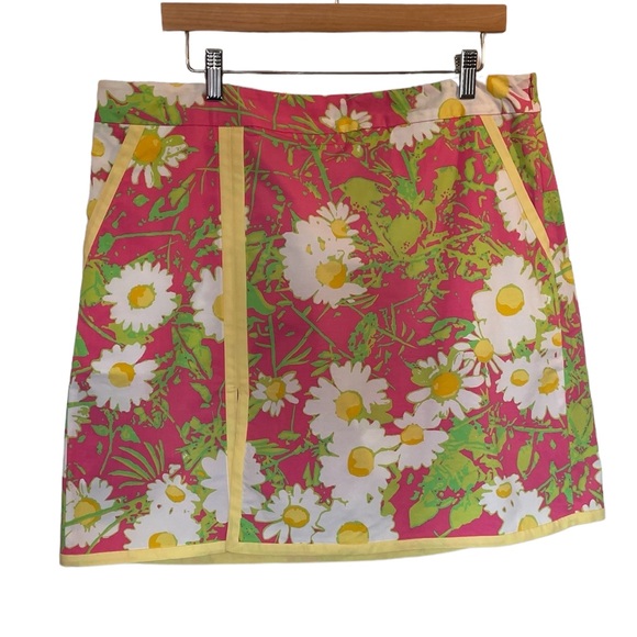 LILLY PULITZER Skort Pink/Yellow Floral Print - Size 14 - Picture 2 of 15